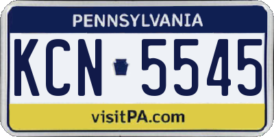 PA license plate KCN5545