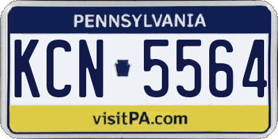 PA license plate KCN5564