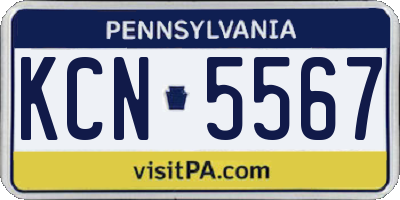 PA license plate KCN5567