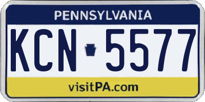 PA license plate KCN5577