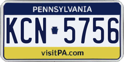 PA license plate KCN5756