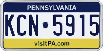 PA license plate KCN5915