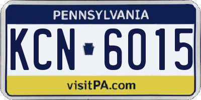PA license plate KCN6015
