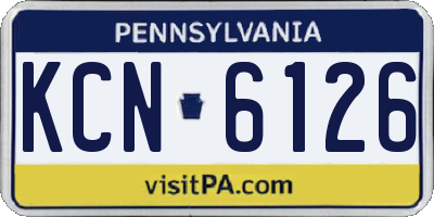 PA license plate KCN6126