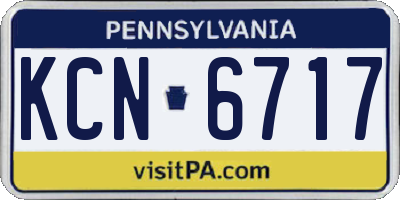 PA license plate KCN6717