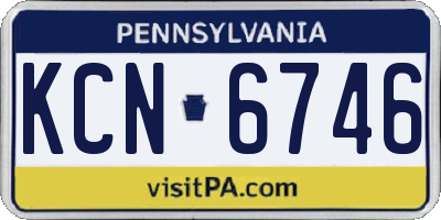 PA license plate KCN6746