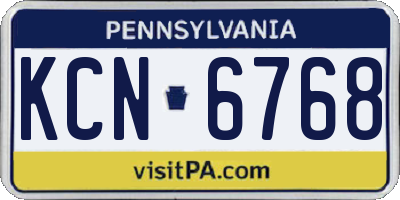 PA license plate KCN6768