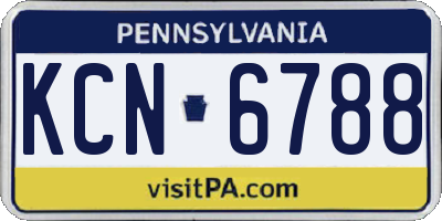 PA license plate KCN6788