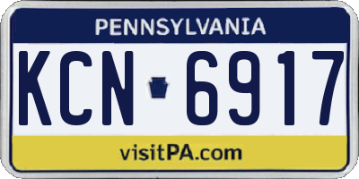 PA license plate KCN6917