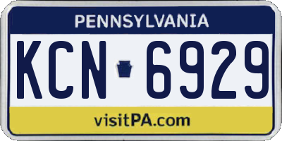 PA license plate KCN6929