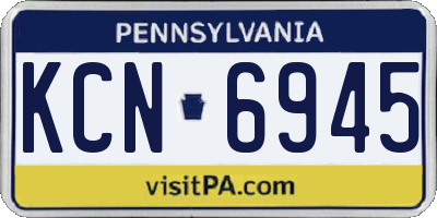 PA license plate KCN6945