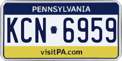 PA license plate KCN6959