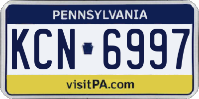 PA license plate KCN6997