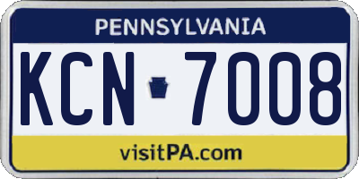 PA license plate KCN7008