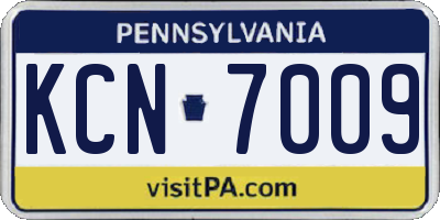 PA license plate KCN7009