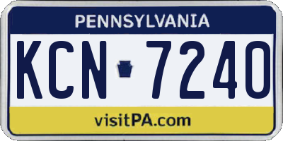 PA license plate KCN7240