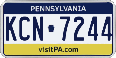 PA license plate KCN7244