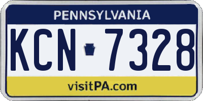 PA license plate KCN7328