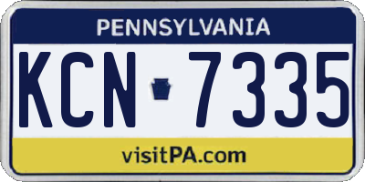 PA license plate KCN7335