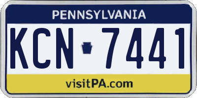 PA license plate KCN7441