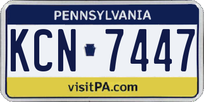 PA license plate KCN7447