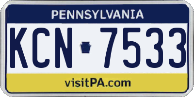 PA license plate KCN7533