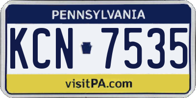 PA license plate KCN7535