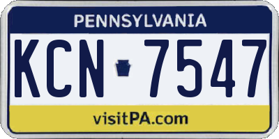 PA license plate KCN7547