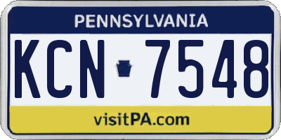 PA license plate KCN7548