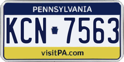 PA license plate KCN7563