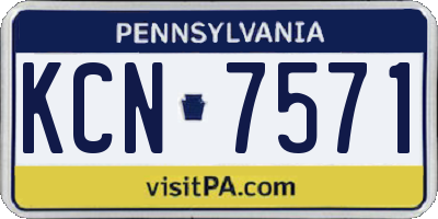 PA license plate KCN7571