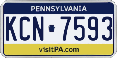 PA license plate KCN7593