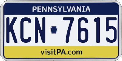 PA license plate KCN7615