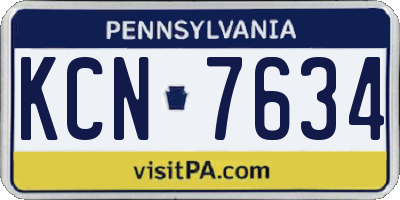PA license plate KCN7634