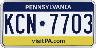 PA license plate KCN7703