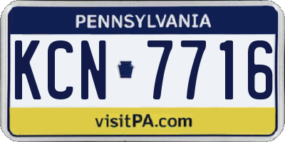 PA license plate KCN7716