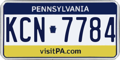 PA license plate KCN7784