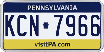 PA license plate KCN7966