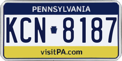 PA license plate KCN8187