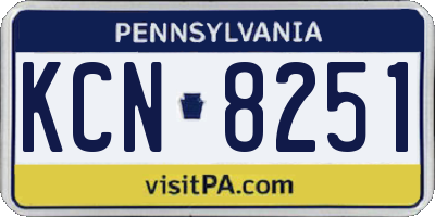 PA license plate KCN8251