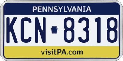 PA license plate KCN8318