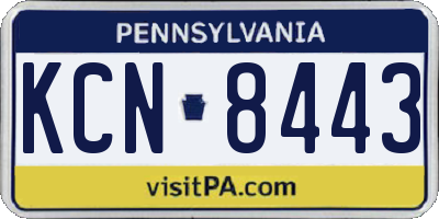 PA license plate KCN8443
