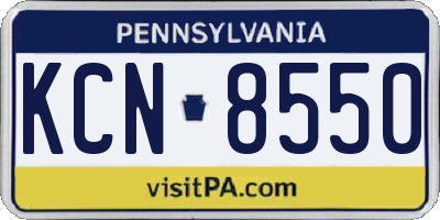 PA license plate KCN8550
