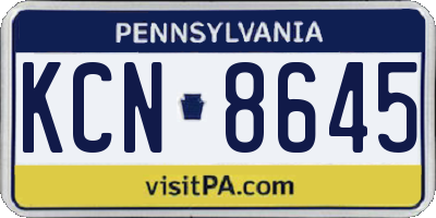PA license plate KCN8645