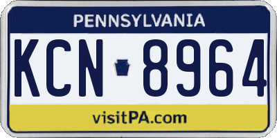 PA license plate KCN8964