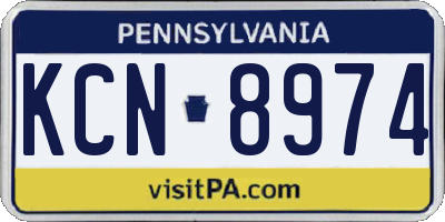 PA license plate KCN8974