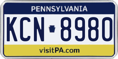 PA license plate KCN8980