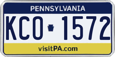 PA license plate KCO1572