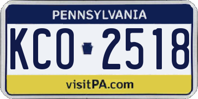 PA license plate KCO2518
