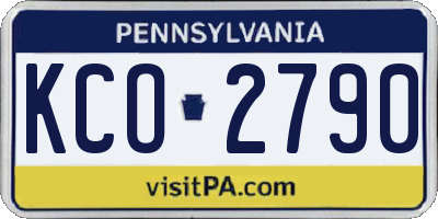 PA license plate KCO2790